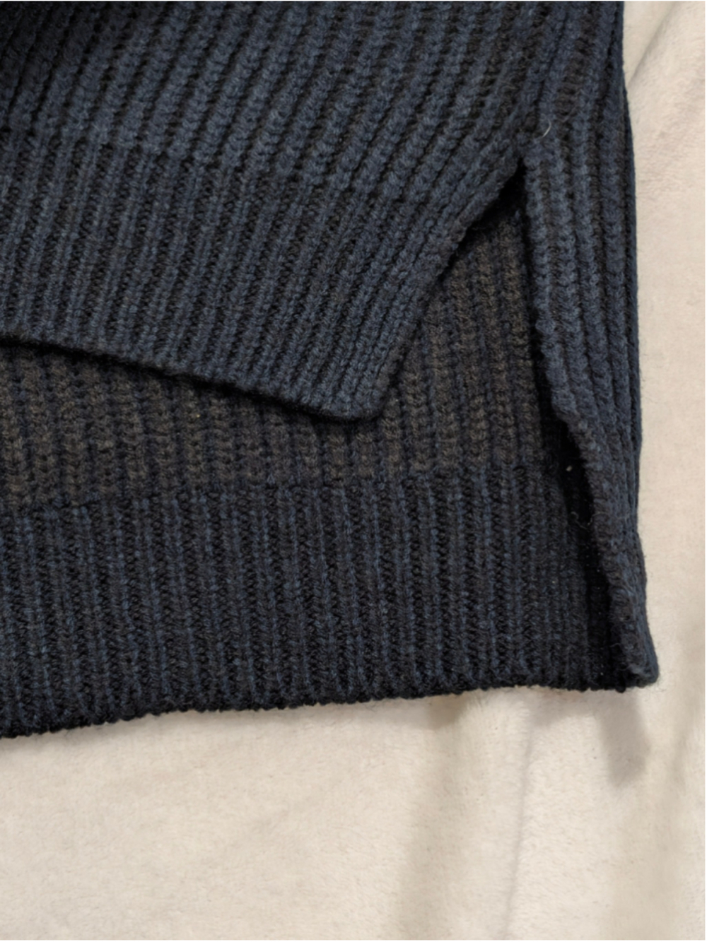 Topshop Ribbed Mock Neck Oversized Boxy Sweater Navy Size Medium - Picture 7 of 12
